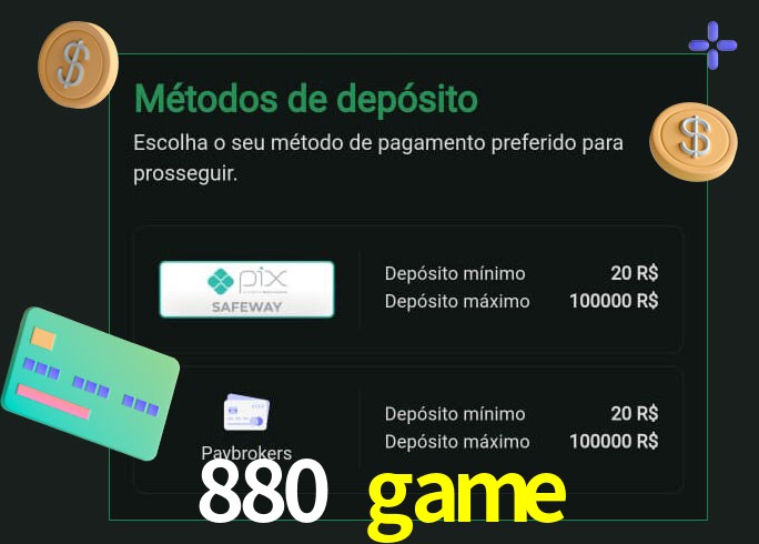 O cassino 880 game oferece uma grande variedade de métodos de pagamento